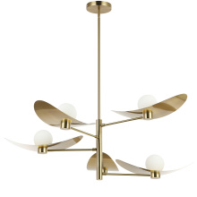 Dainolite CBL-405C-AGB - 5 Light Aged Brass Chandelier w/ Opal Glass