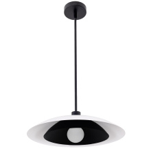 Dainolite PIM-171P-MW-MB - 1 Light Pendant in Aged Brass w/ Matte White & Matte Black Metal Shade