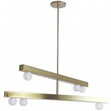 Dainolite RAL-306C-AGB - 6 Light Aged Brass Chandelier w/ Frosted Glass