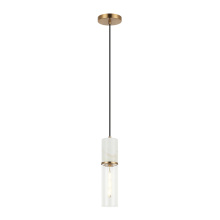 Matteo Lighting C39911AG - Marmor Aged Gold Brass + White Marble Pendant