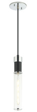 Matteo Lighting C61201MBCH - Tubo Matte Black + Chrome Pendant