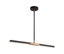 Matteo Lighting C64728MBAG - Lineare Matte Black and Aged Gold Brass Pendant