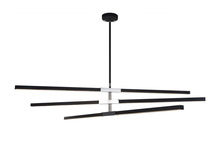 Matteo Lighting C64769MBCH - Lineare Matte Black and Chrome Pendant