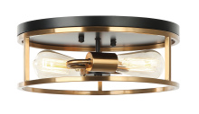 Matteo Lighting M15502BKAG - Clarke Black, Aged Gold Brass Flush Mounts