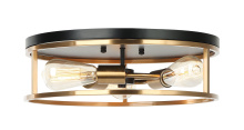 Matteo Lighting M15503BKAG - Clarke Black, Aged Gold Brass Flush Mounts