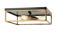 Matteo Lighting M15543BKAG - Clarke Black, Aged Gold Brass Ceiling Mount