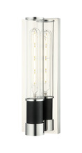 Matteo Lighting W61201MBCH - Tubo Matte Black + Chrome Wall Sconce