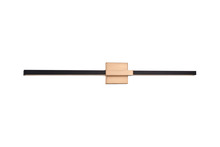 Matteo Lighting W64736MBAG - Lineare Matte Black and Aged Gold Brass Wall Sconce