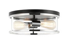 Matteo Lighting M15502BKCH - Clarke Black + Chrome Flush Mounts