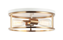 Matteo Lighting M15502WHAG - Clarke White + Aged Gold Brass Flush Mounts