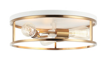 Matteo Lighting M15503WHAG - Clarke White + Aged Gold Brass Flush Mounts