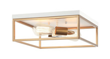 Matteo Lighting M15542WHAG - Clarke White + Aged Gold Brass Flush Mounts