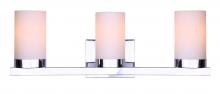 Canarm IVL429A03CH - Milo, 3 Lt Vanity, Flat Opal Glass, 100W Type A, 23" W x 8" H x 6" D