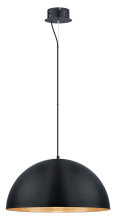 Eglo Canada 201294A - 1 LT Integrated LED Pendant w/ Black Finish & Black w/ Gold Interior Metal Shade