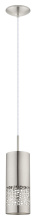 Eglo Canada 201424A - 1 LT Mini Pendant w/ Satin Nickel Finish & Matte Nickel Cylinder Metal Shade