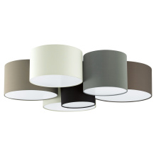 Eglo Canada 203559A - 6 LT Ceiling Light w/ White/Black/Taupe/Grey & Cappuchino Shades