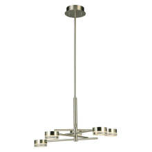 Eglo Canada 203969A - 5 LT Integrated LED Chandelier w/ Brushed Nickel Finish & Satin Acrylic Shades