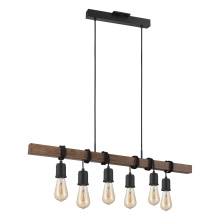 Eglo Canada 204243A - 6 LT Open Bulb Linear Pendant w/ Black & Dark Brown Finish