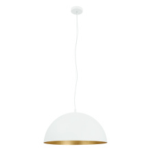 Eglo Canada 204322A - 1 LT Pendant w/ White Finish & White w/ Gold Leaf Interior Shade