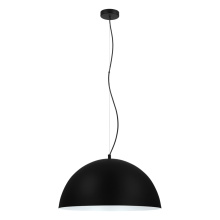 Eglo Canada 204325A - 1 LT Pendant w/ Black Finish & Black w/ White Interior Shade