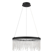 Eglo Canada 204356A - LED Pendant w/ Black Finish & Clear Glass Crystal Strands
