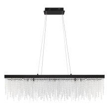 Eglo Canada 204357A - LED Pendant w/ Black Finish & Clear Glass Crystal Strands