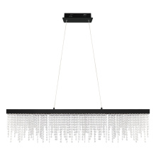 Eglo Canada 204358A - 1 LT Integrated LED Linear Pendant w/ Black Finish & Clear Crystal Strands