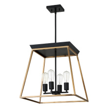 Eglo Canada 204595A - 4 LT Open Frame Pendant w/ Brushed Gold & Matte Black Finish