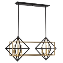 Eglo Canada 204684A - 6 LT Open Frame Geometric Pendant w/ an Antique Gold & Black Finish