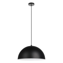 Eglo Canada 205292A - 1 LT Pendant w/ Black Finish & Black & Matte White Metal Shade