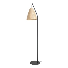 Eglo Canada 205785A - 1 LT Floor Lamp w/ Black Finish & Rattan Shade
