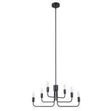 Eglo Canada 205807A - 6 LT Open Bulb 3 Tier Chandelier w/ Structured Black Finish