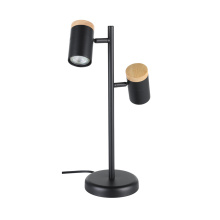 Eglo Canada 205832A - 2 LT Table Lamp w/ Black Finish & Black w/ Wood Accent Adjustable Lamp Heads