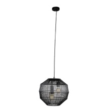 Eglo Canada 390065A - 3 LT Single Pendant w/ Black Finish & Black Metal Shade