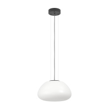 Eglo Canada 390201A - 1 LT Pendant w/ Black Finish & White Opal Glass Shade