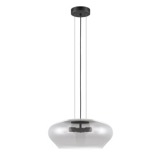 Eglo Canada 39658A - 3 LT Pendant w/ Black Finish & Chrome Smoked Glass Shade
