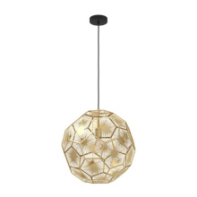 Eglo Canada 39756A - 1 LT Pendant w/ Black Finish & Brass Geometric Design Shade