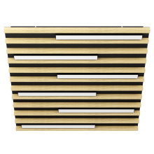 Eglo Canada 39898A - LED Square Ceiling Light w/ Black Metal Body & Oak Veneer Elements