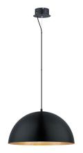 Eglo Canada 94228A - 1 LT Integrated LED Pendant w/ Black Finish & Black w/ Gold Interior Metal Shade
