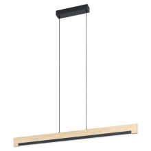 Eglo Canada 99293A - 1 LT Integrated LED Linear Pendant Black & Wood Finish w/ White Diffuser